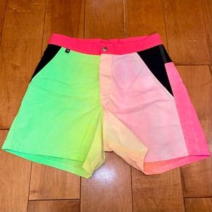 Vintage Color Block Shorts